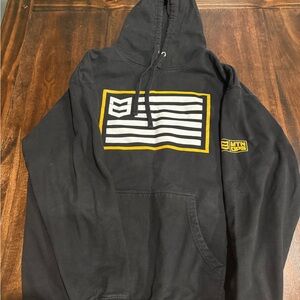 Black Hoodie with Gold Accents